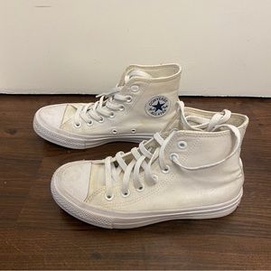 All white converse chuck taylor hi tops